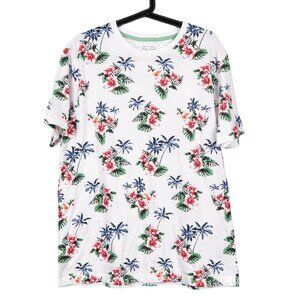 Cactus Man Ricky Singh TShirt L Mens NEW Tropical White Hibiscus Hawaiian Cotton